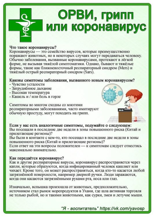 Профилактика гриппа, коронавируса и ОРВИ
